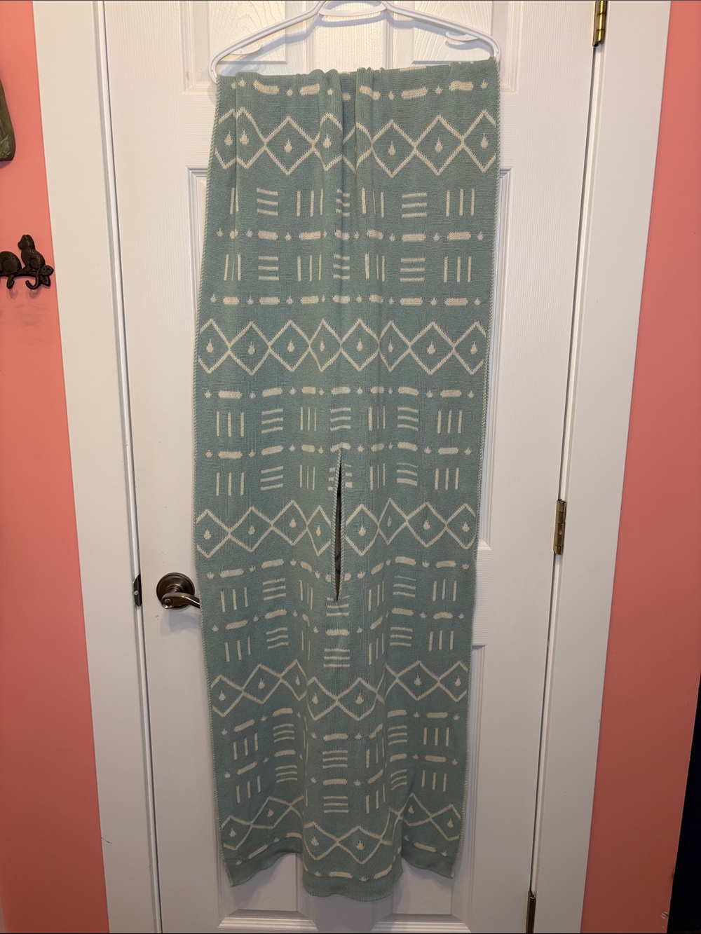Mille Collines African Geometric Knit Poncho Wrap Cape Reversible One Size